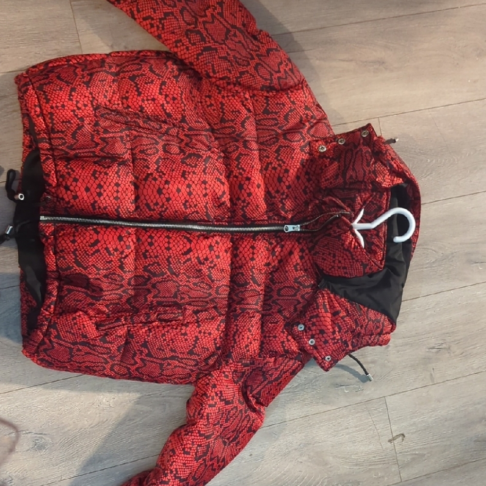 Zara Red and Black Snake Print Jacket